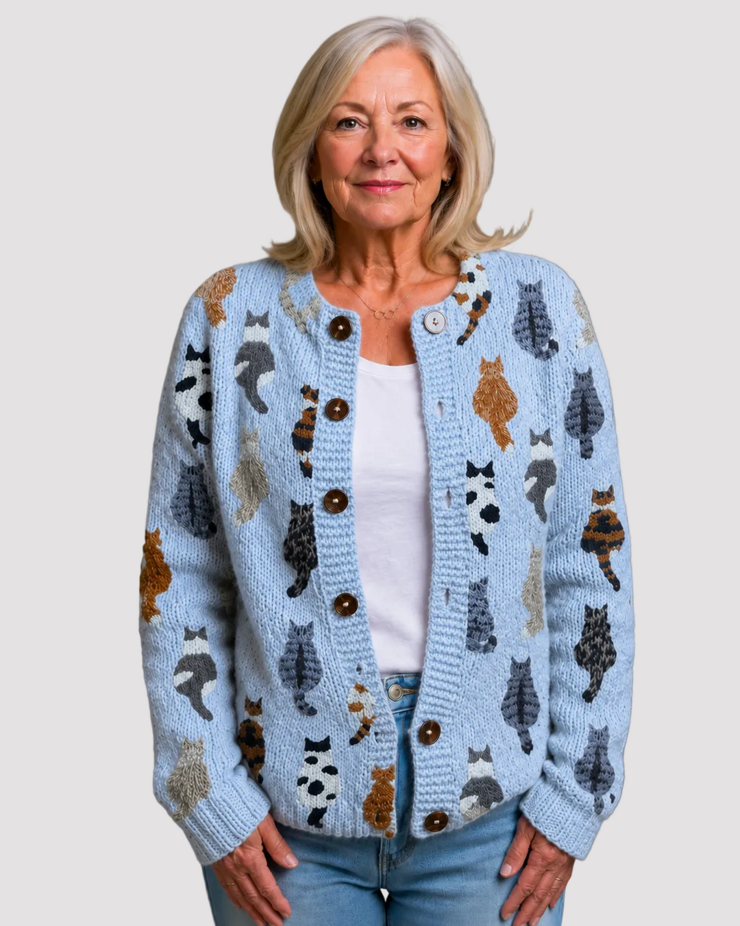 SARAH | CARDIGAN À MOTIF CHAT