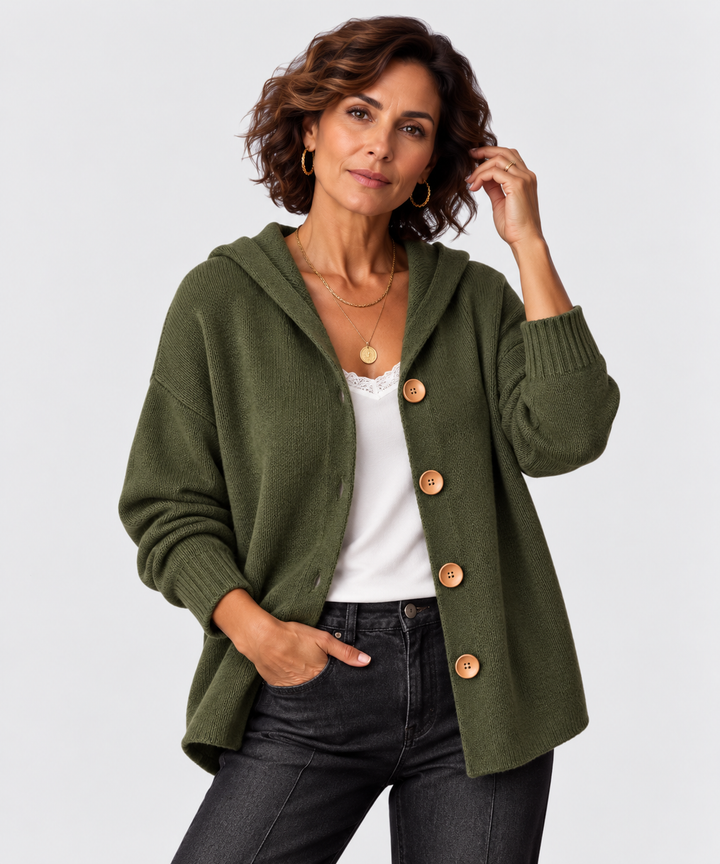 JADE | PULL CONFORT VERT KAKI