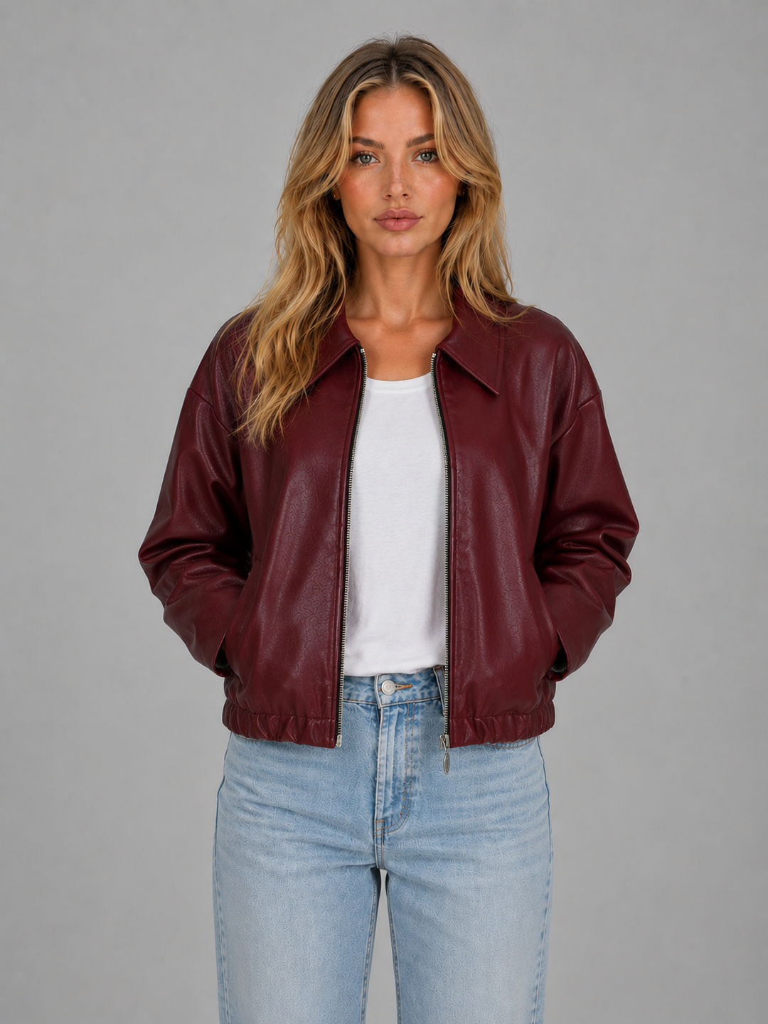 NADIA | VESTE EN SIMILICUIR COURTE
