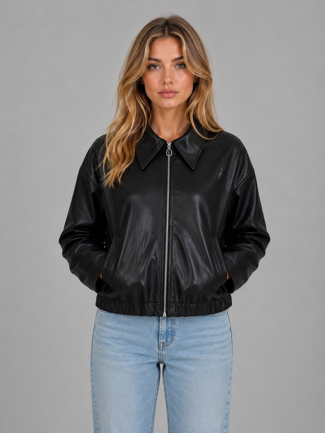 NADIA | VESTE EN SIMILICUIR COURTE
