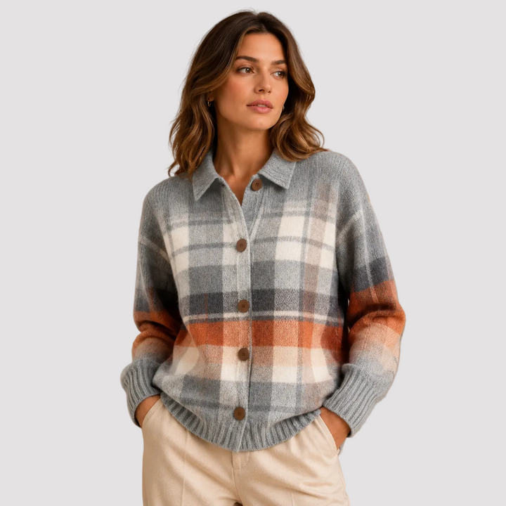 MARLENE | SURCHEMISE PLAID OMBRÉ CHAUD