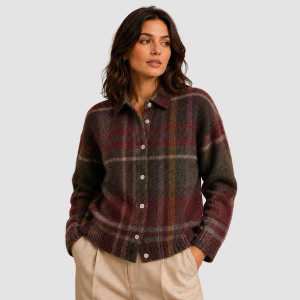 ELEANOR | SURCHEMISE TRICOTÉE PLAID CLASSIQUE