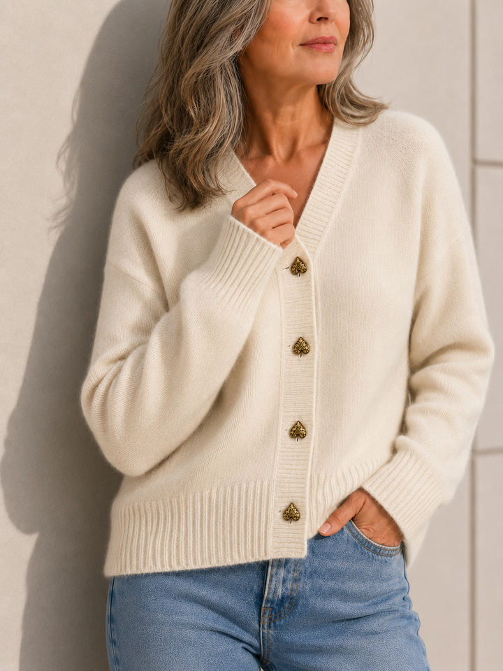 HAZEL | CARDIGAN À BOUTONS CŒUR