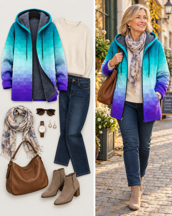 Katrin | Veste à capuche en dégradé de couleurs