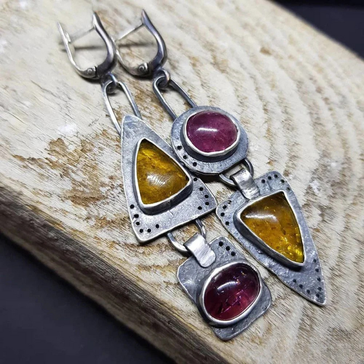 Boucles d'oreilles rétro triangulaires géométriques