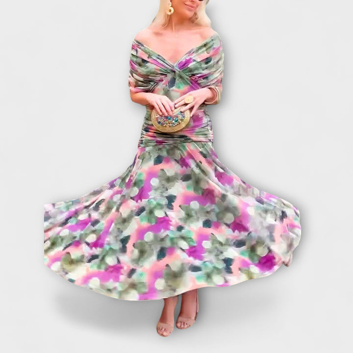 Aurora | Robe maxi chic à col en V