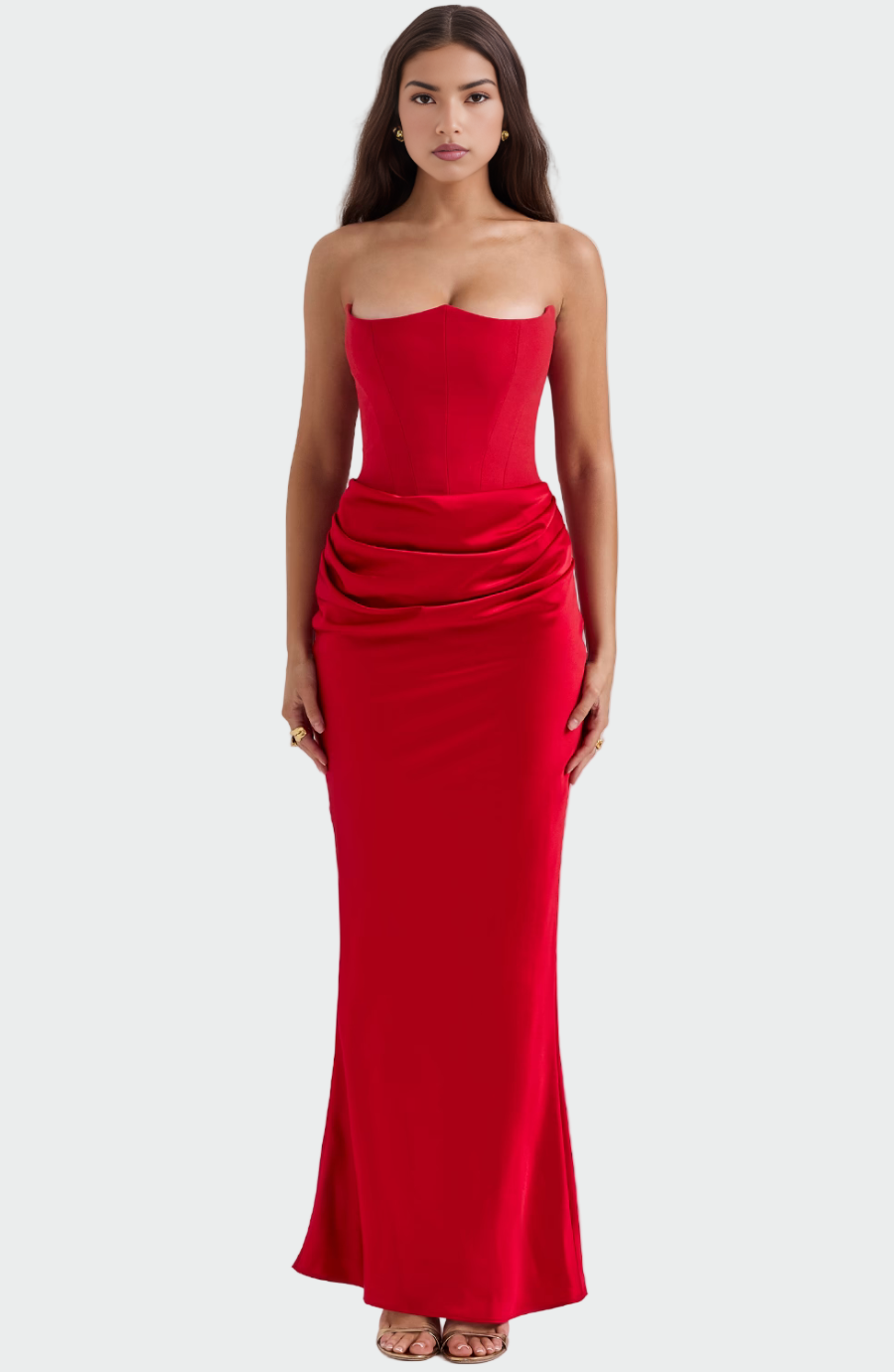 Elisa | Robe de soirée épaules dénudées à pli à la taille