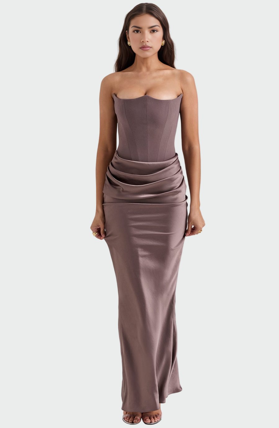 Elisa | Robe de soirée épaules dénudées à pli à la taille