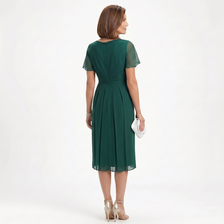 Helena | Robe à drapé à la taille et jupe à volants