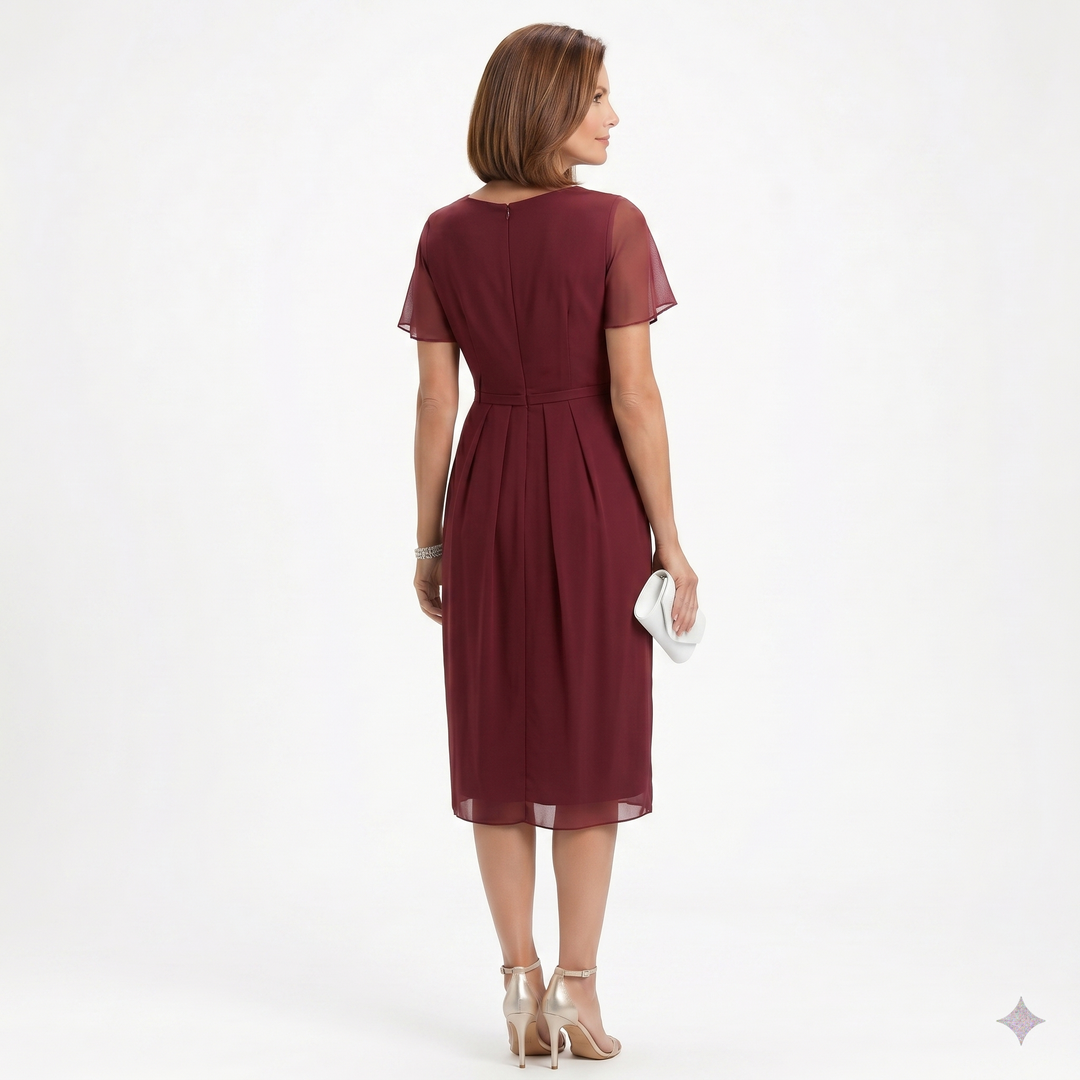 Helena | Robe à drapé à la taille et jupe à volants