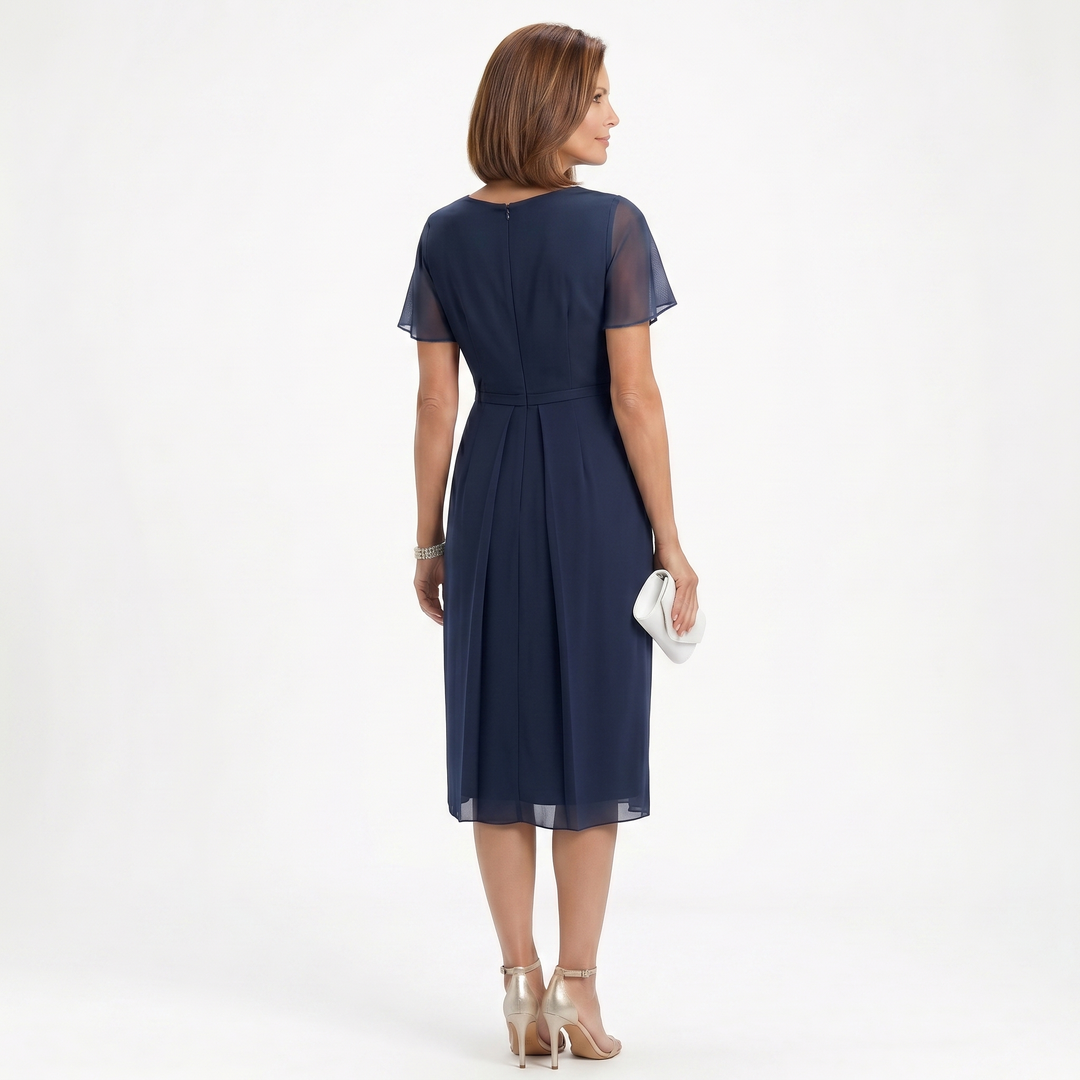 Helena | Robe à drapé à la taille et jupe à volants