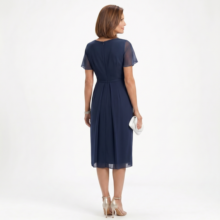 Helena | Robe à drapé à la taille et jupe à volants