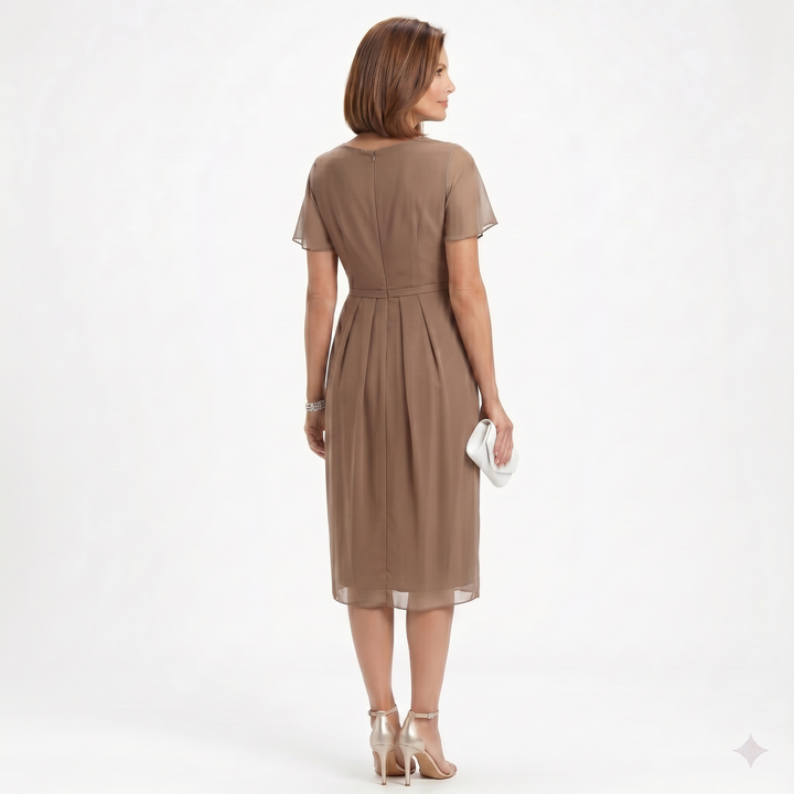 Helena | Robe à drapé à la taille et jupe à volants
