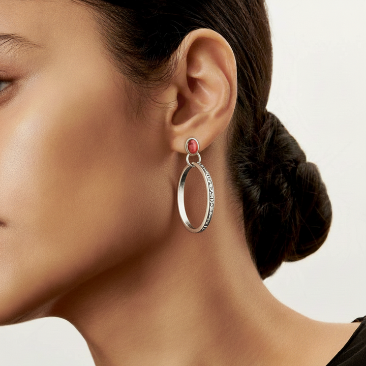 Boucles d'oreilles bohèmes vintage en onyx