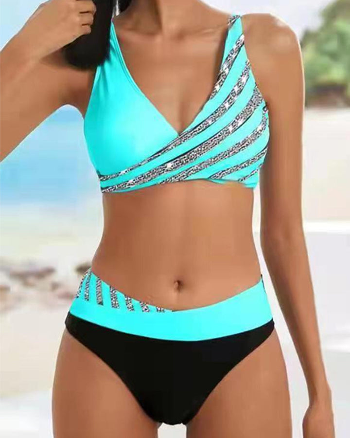 Mona - Bikini imprimé aux tons chauds