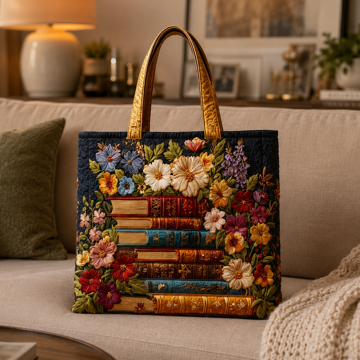 SAC MATELASSÉ | FLORAL ET LIVRES
