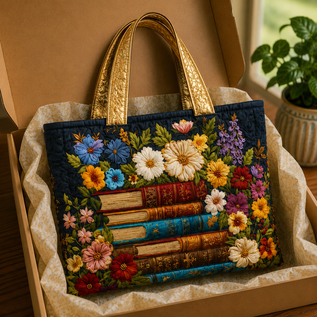 SAC MATELASSÉ | FLORAL ET LIVRES
