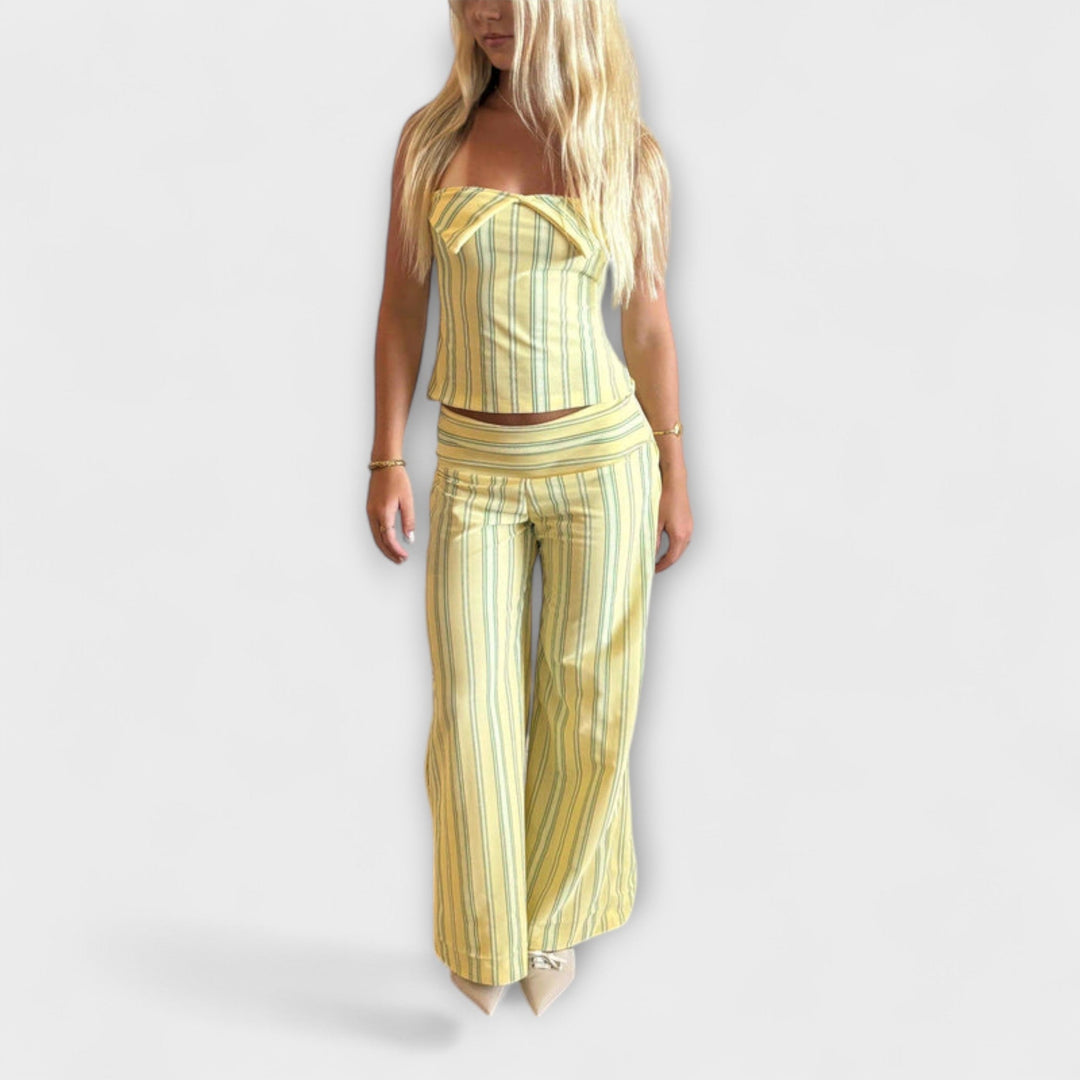 Anastasia - Ensemble pantalon classique à rayures