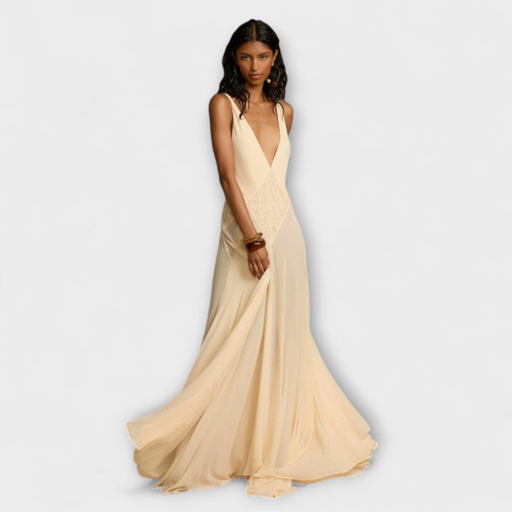 Lavinia | Robe maxi à profond col en V