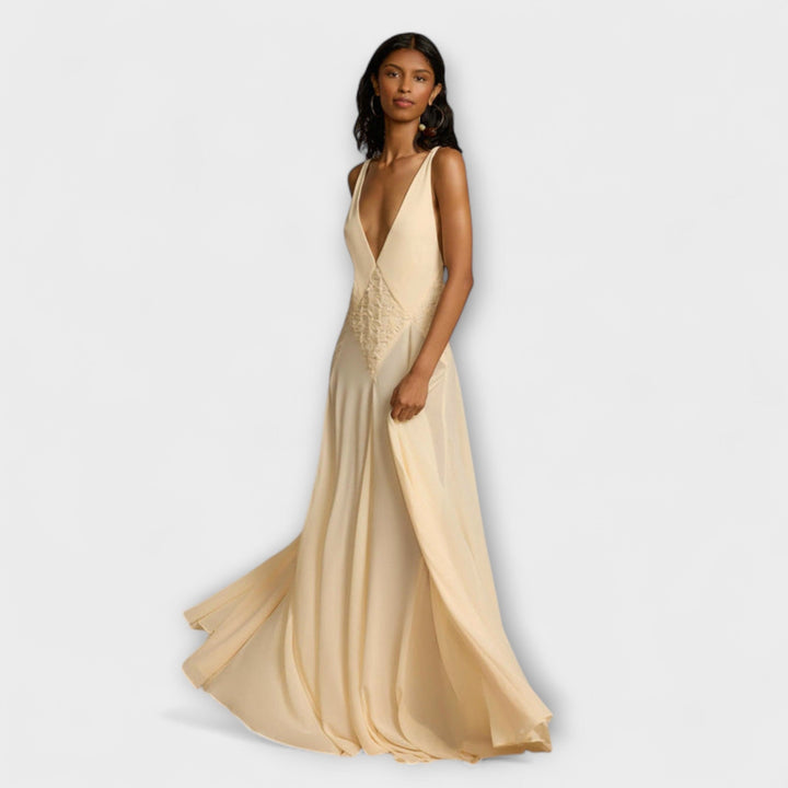 Lavinia | Robe maxi à profond col en V