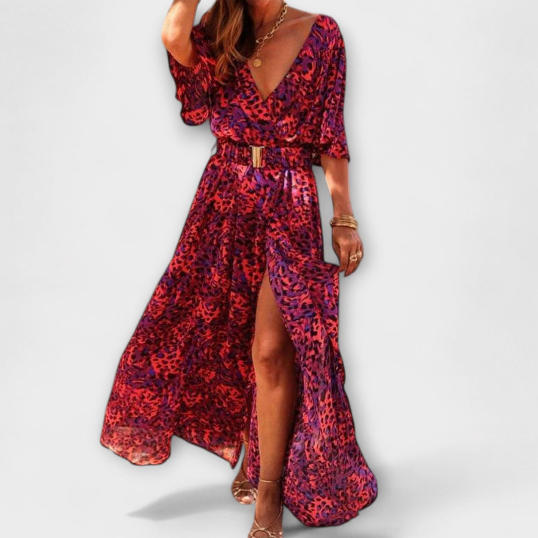 Sabine | Robe maxi portefeuille stylée au design fluide