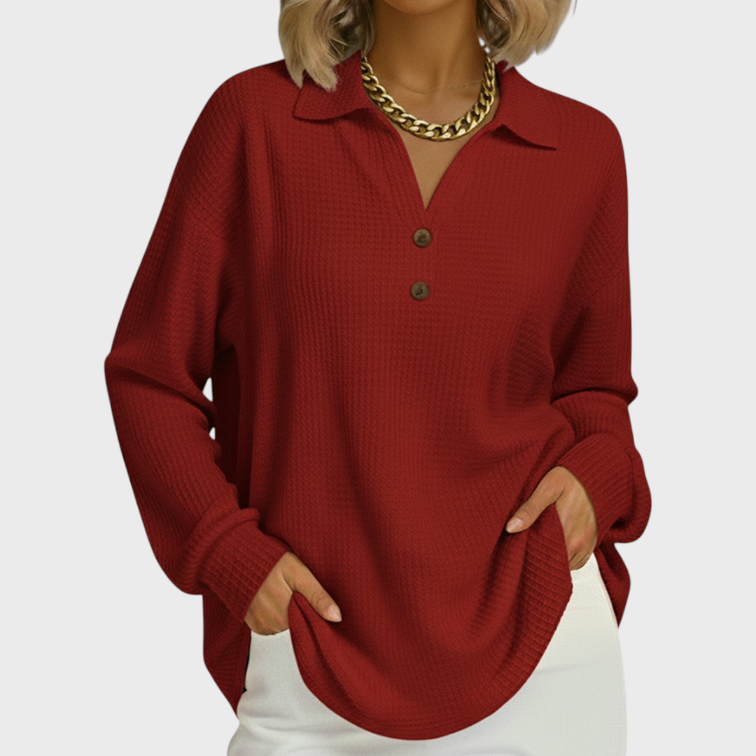 ELKE | PULL SIMPLE COL CHEMISE