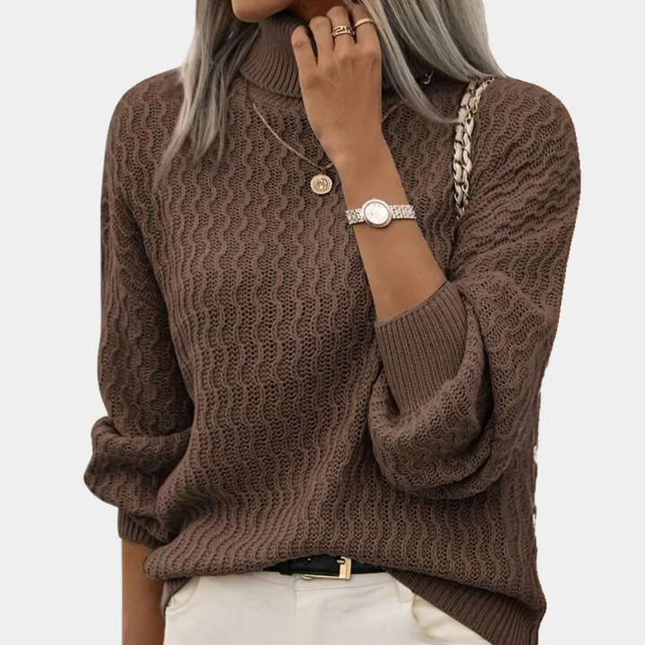 LOUISA | PULL TEXTURÉ COL MONTANT