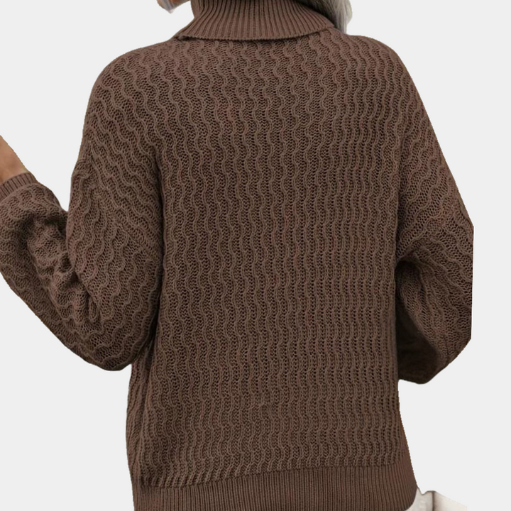 LOUISA | PULL TEXTURÉ COL MONTANT