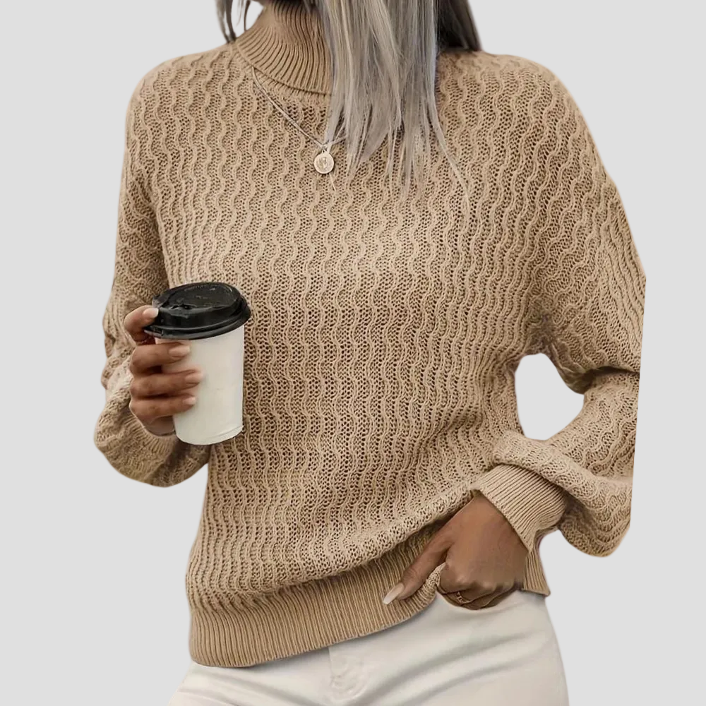 LOUISA | PULL TEXTURÉ COL MONTANT