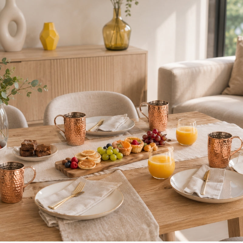 PAUSE DORÉE — MUG MARTELÉ EN CUIVRE ARTISANAL