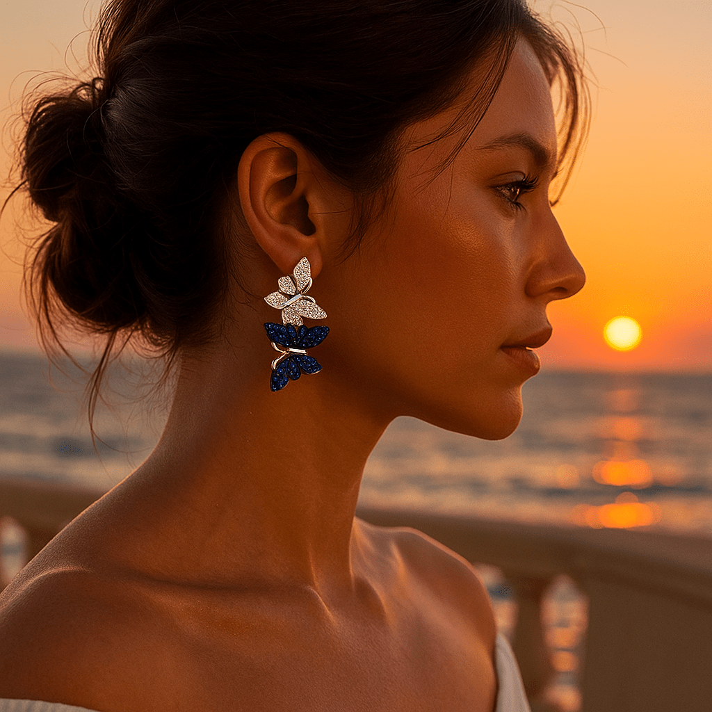 Boucles d'oreilles à double papillon