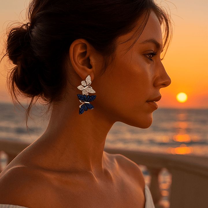 Boucles d'oreilles à double papillon