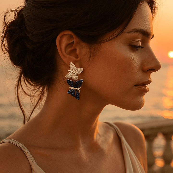 Boucles d'oreilles à double papillon
