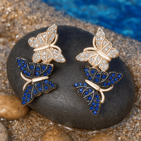 Boucles d'oreilles à double papillon