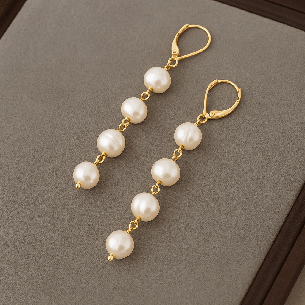 Boucles d’oreilles à pendentif et perle