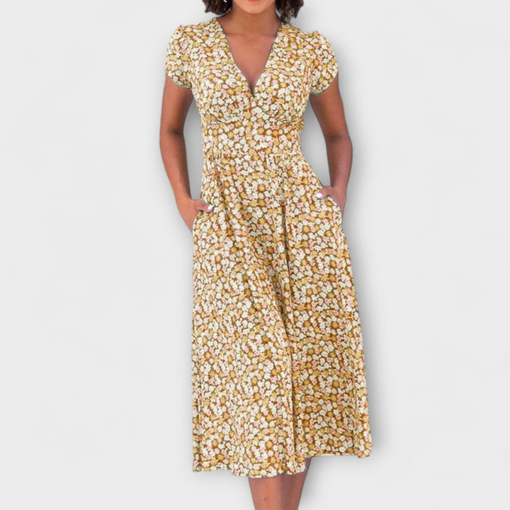 Fienna - Robe midi à boutonnage