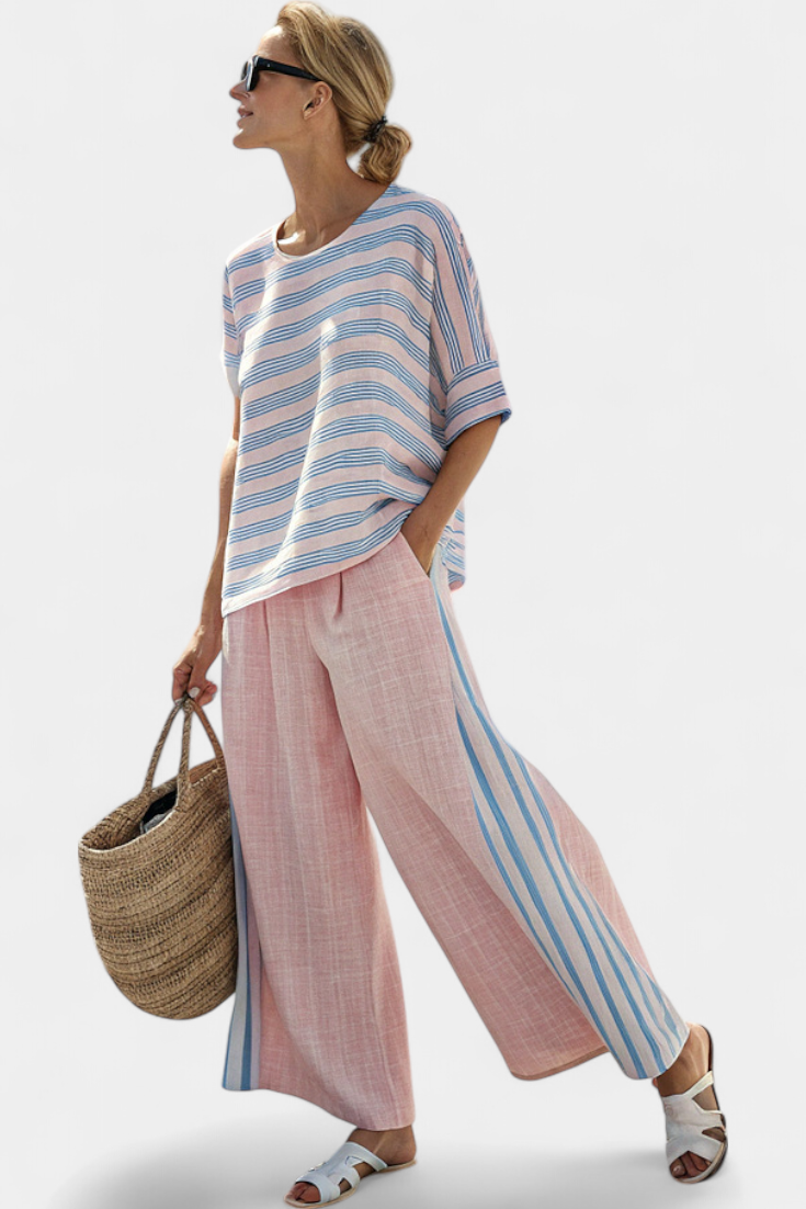 Lara | Ensemble en lin doux aux tons pastel
