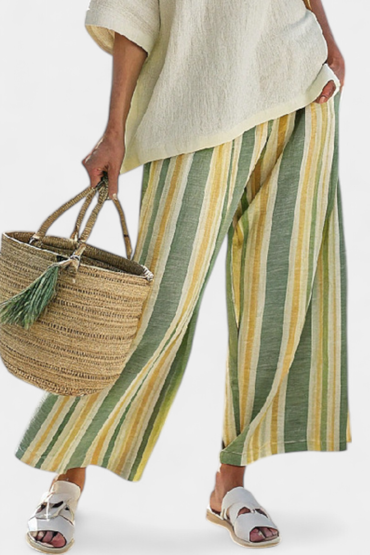 Olívia - Ensemble en lin et bambou couleur olive