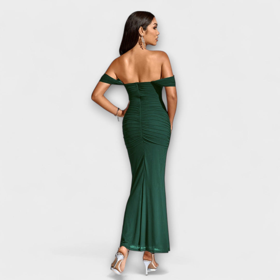 Ione | Robe moulante épaules dénudées à fronces