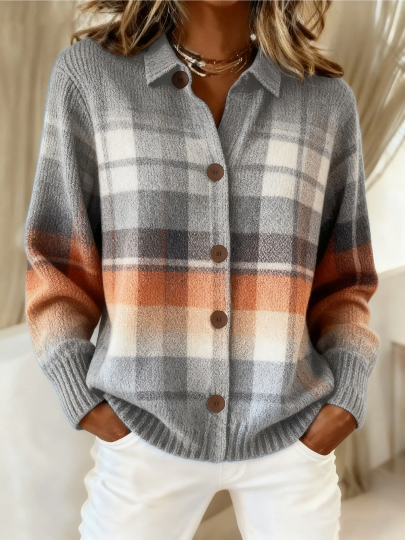 MARLENE | SURCHEMISE PLAID OMBRÉ CHAUD