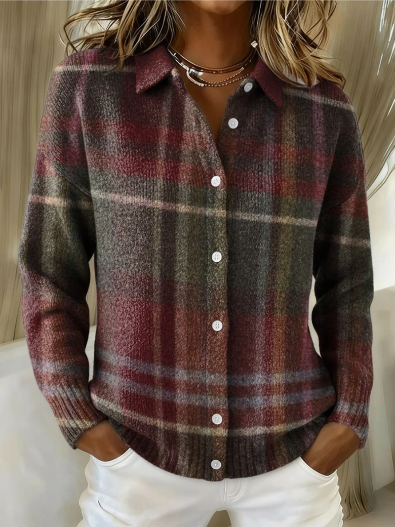 ELEANOR | SURCHEMISE TRICOTÉE PLAID CLASSIQUE