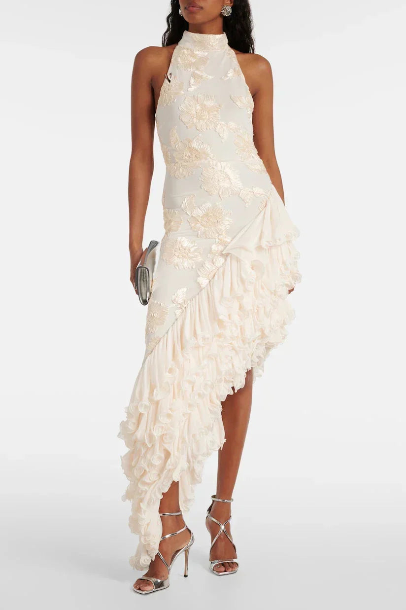 Karen - Robe maxi à appliqués floraux