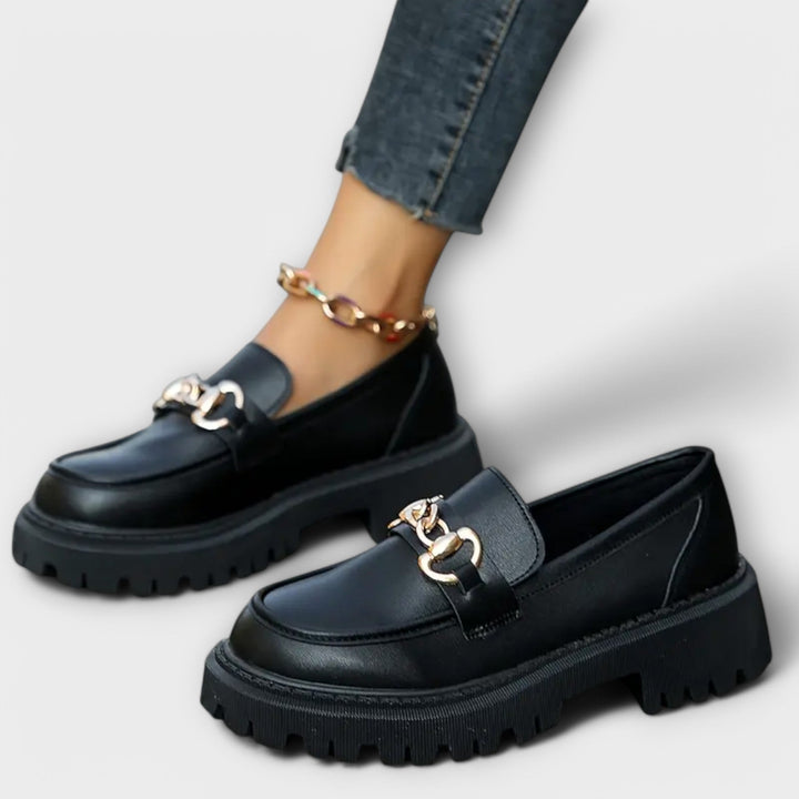 Mocassins tendance à plateforme et boucle pour femme