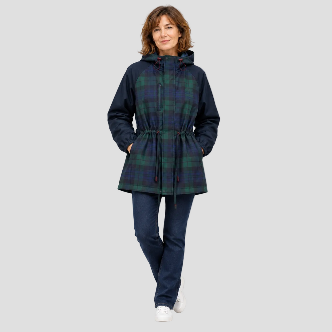 GALYSSE | VESTE OVERSIZE CAPUCHE CARREAUX