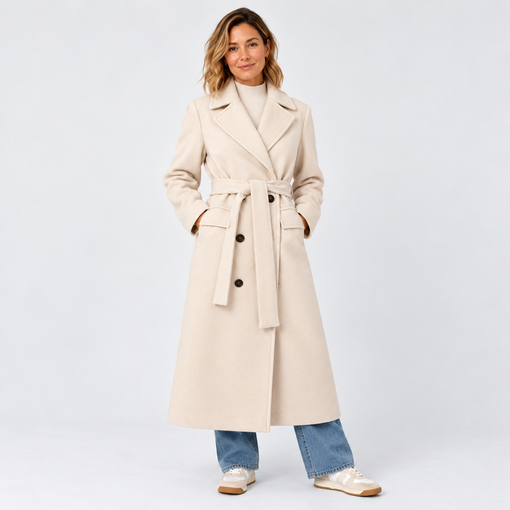 BRIGITTE | MANTEAU LONG CEINTURÉ