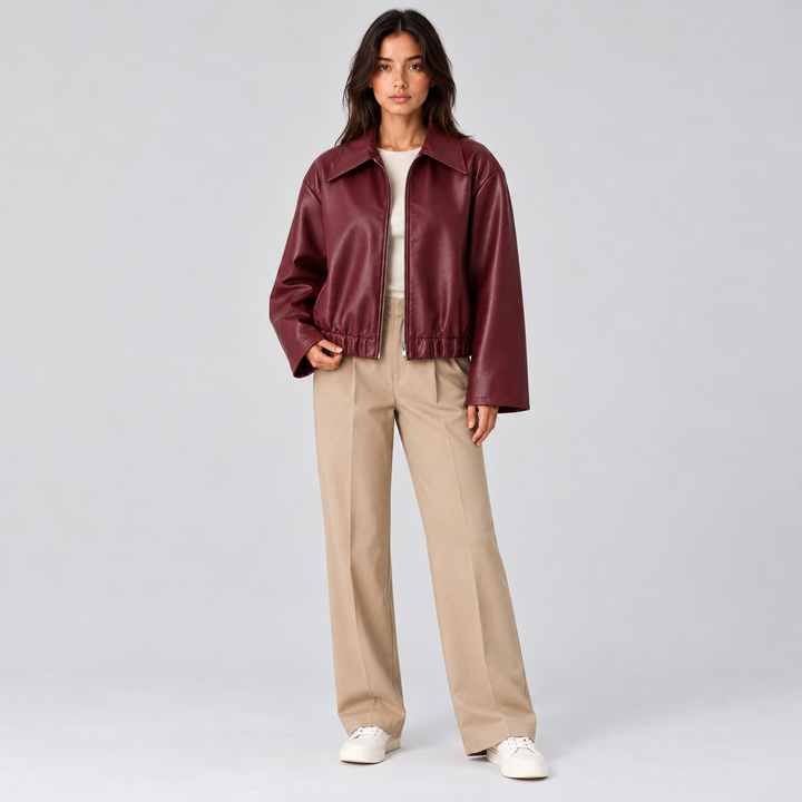 LÉONORE | VESTE EN SIMILICUIR COURTE