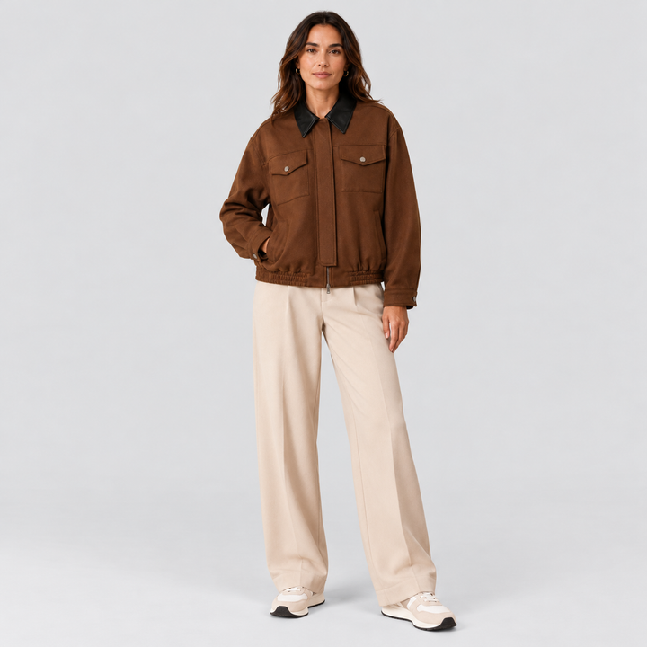 ÉLODIE | VESTE EN SIMILICUIR COURTE