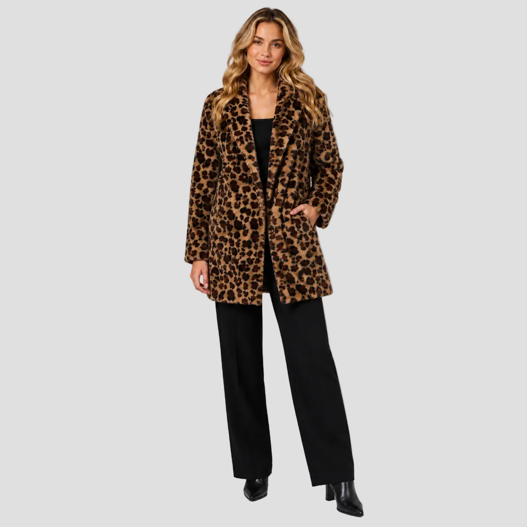 LÉONIE | MANTEAU EN FAUSSE FOURRURE LONG