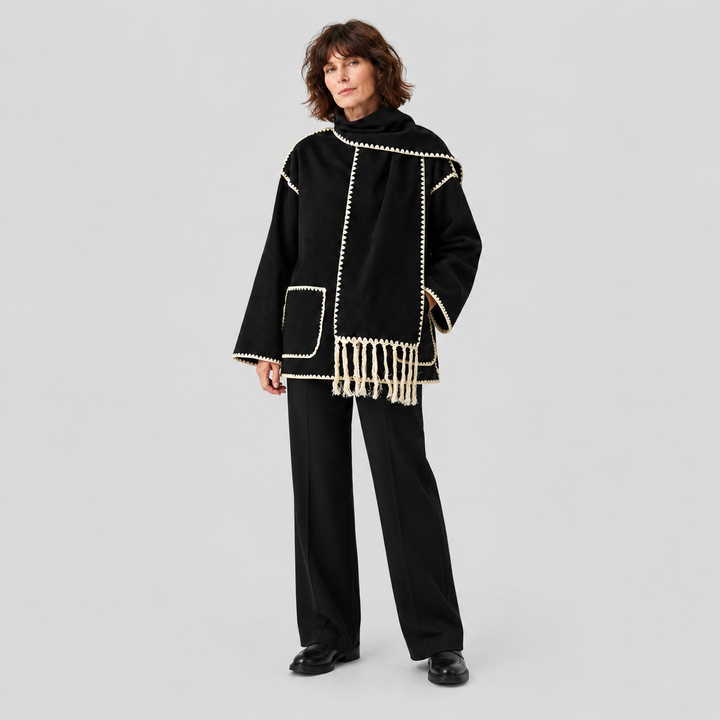 LIVÉANNE | VESTE TAILLEUR AVEC ÉCHARPE ASSORTIE