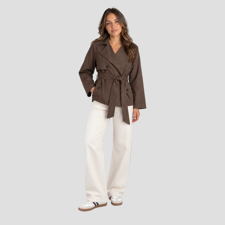 LYSIANNE | TRENCH CROISÉ MARRON